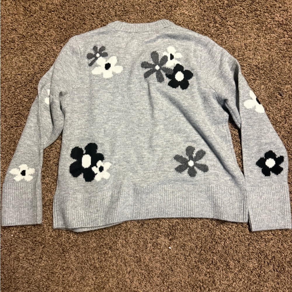 Cece floral grey knit sweater - Picture 2 of 4